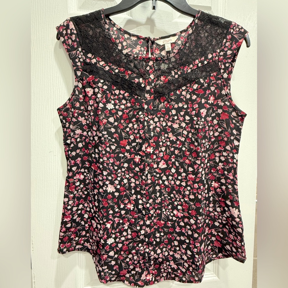 Candie’s Shirt Sleeve Floral Print Blouse Small NWOT